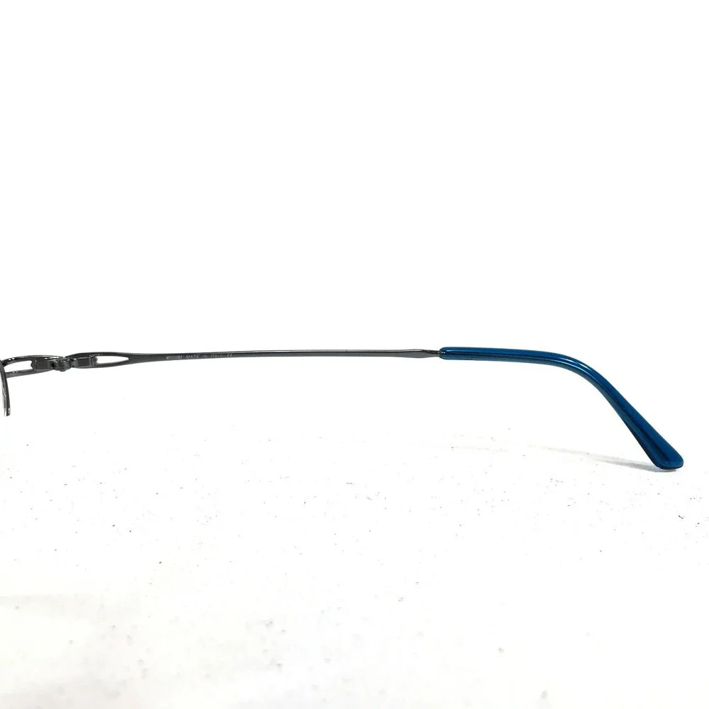 Moschino M 3196-V-B Eyeglasses Frames Blue Gray Round Oval Half Rim Rhinestones